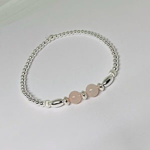 5 x Rose Quartz Summer Bracelet