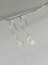 NEW Sterling silver oval drop earrings with star ⭐️ and moon 🌙