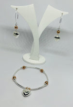 Sterling silver and Rose gold vermeil chunky heart set