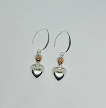 Sterling silver and Rose gold vermeil chunky heart set