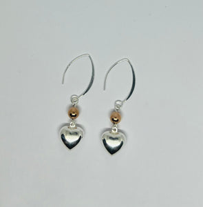 Sterling silver and Rose gold vermeil chunky heart set