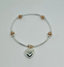 Sterling silver and Rose gold vermeil chunky heart set