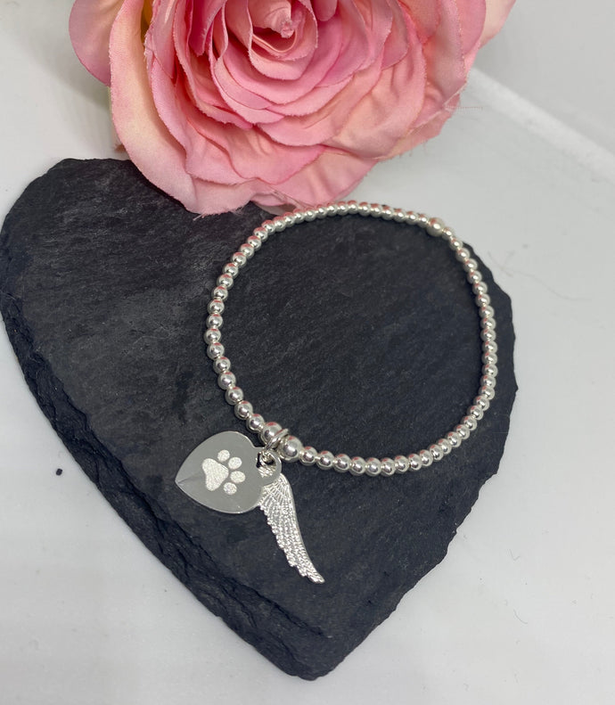 Classic Sterling Silver Bracelet with Personalised Heart & extra charm