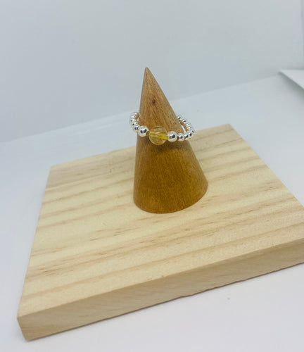 Sterling Silver and with Citrine Gemstone Ring