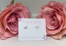 Sterling silver bow stud earrings