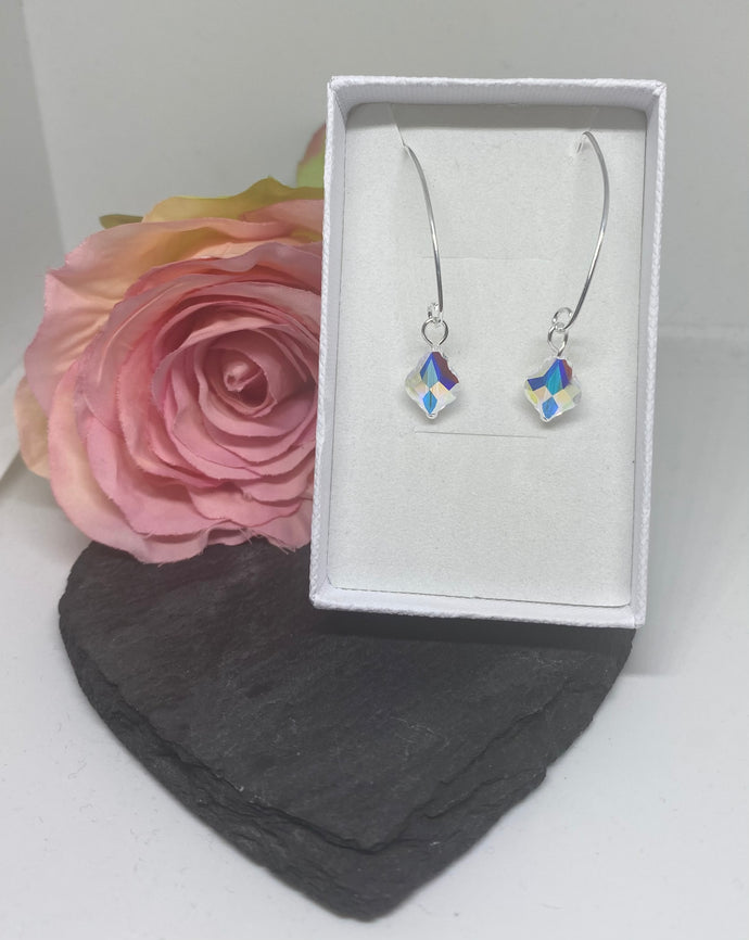 Sterling Silver and Swarovski Crystal Drop Earrings