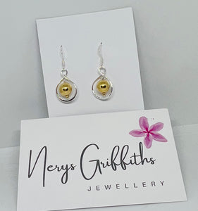 NEW Sterling silver and gold filled infinity ball earrings